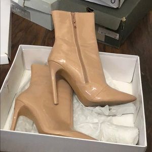 Wagner Blush patent leather booties
